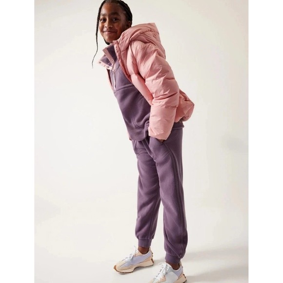 Athleta Girl Cozy Cloud Down Jacket Winter Coat M 8/10 Pink Fidget in Pocket - Picture 10 of 10